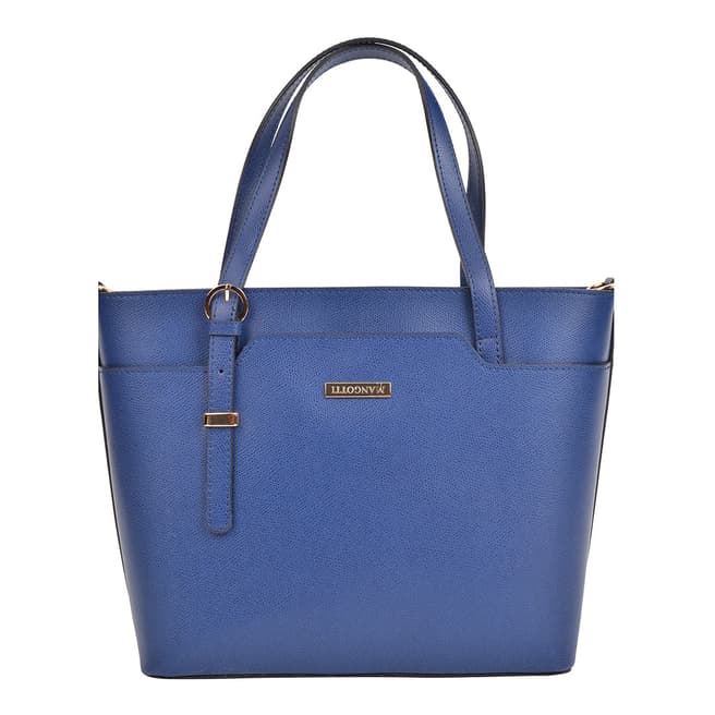 Mangotti Bags Blue Leather Shoulder Bag