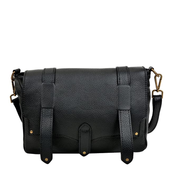 Mangotti Bags Black Leather Crossbody Bag