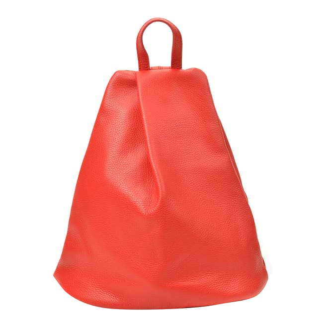Mangotti Bags Red Leather Backpack
