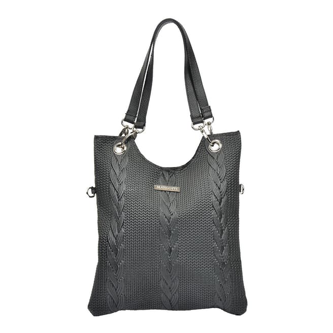 Mangotti Black Leather Shoulder Bag