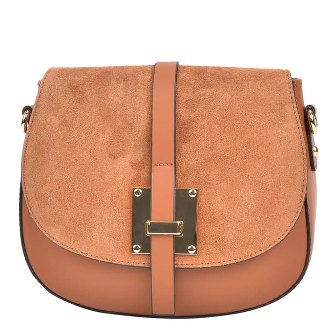 Sofia Cardoni Cognac Leather Crossbody Bag