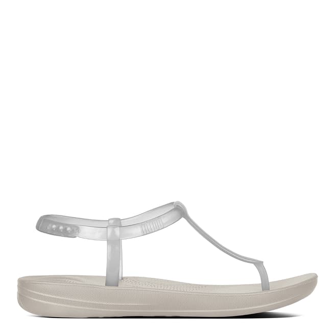 FitFlop White Iqushion Splash Pearlised Back Strap Sandals