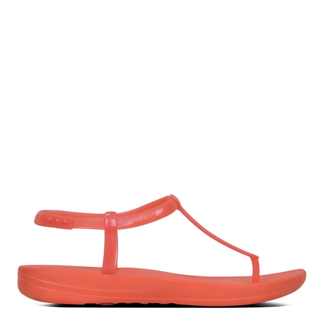 FitFlop Hot Coral Iqushion Splash Pearlised Back Strap Sandals