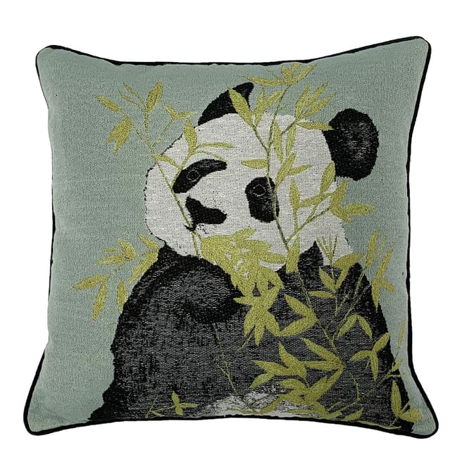 RIVA home Pandas Filled Cushion 45 x 45cm, Green