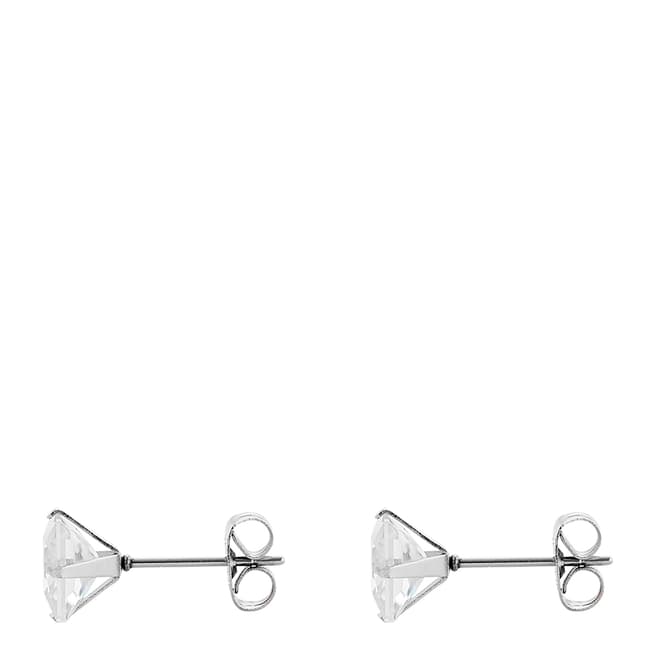 Stephen Oliver Silver Plated Cz Square Stud Earrings