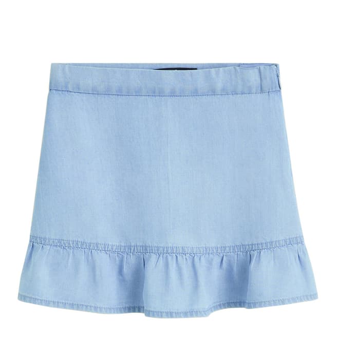 Mango Light Blue Soft Denim Skirt