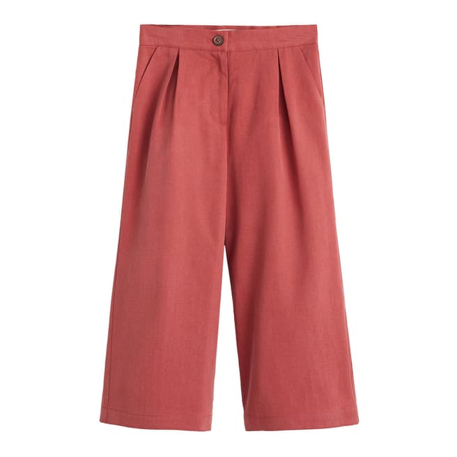 Mango Strawberry Pleated Culottes Trousers