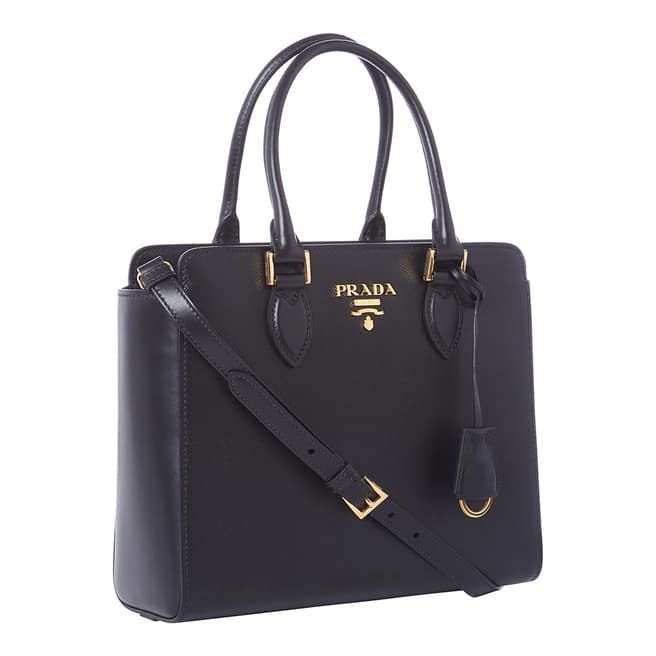 Prada Black Leather Top Handle Bag