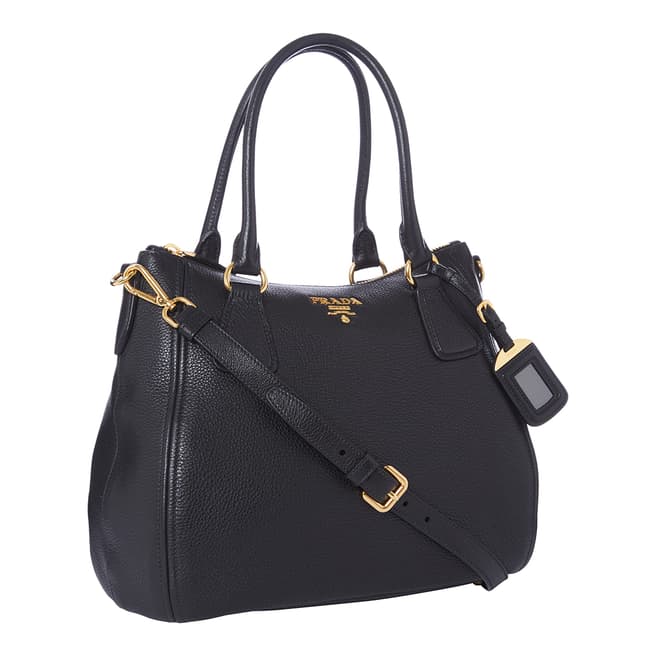 Prada Black Leather Top Handle Bag