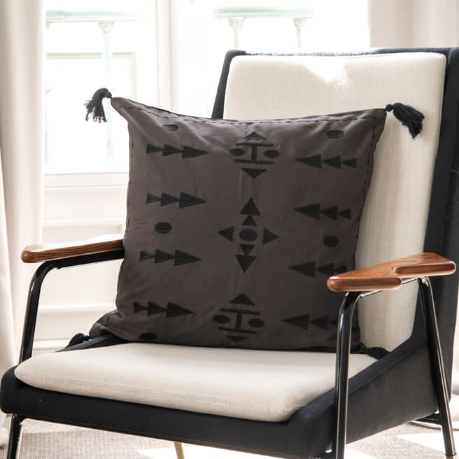 Febronie Dark Grey Essaouira Cushion Cover 50x50cm