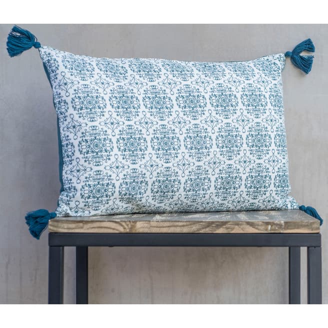 Febronie Blue Ink India Cushion Cover 50x30 cm
