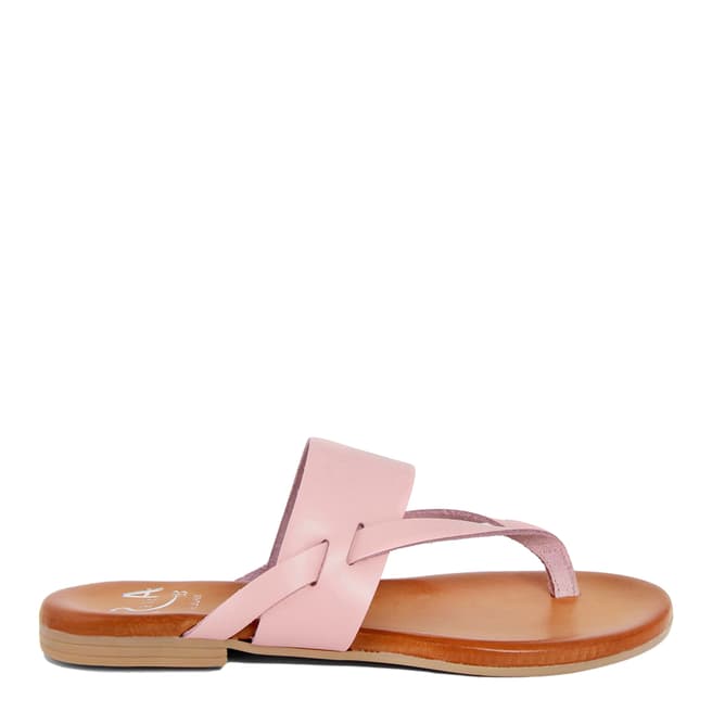 Alissa Shoes Pink Wide Strap Flip Flop Sandal