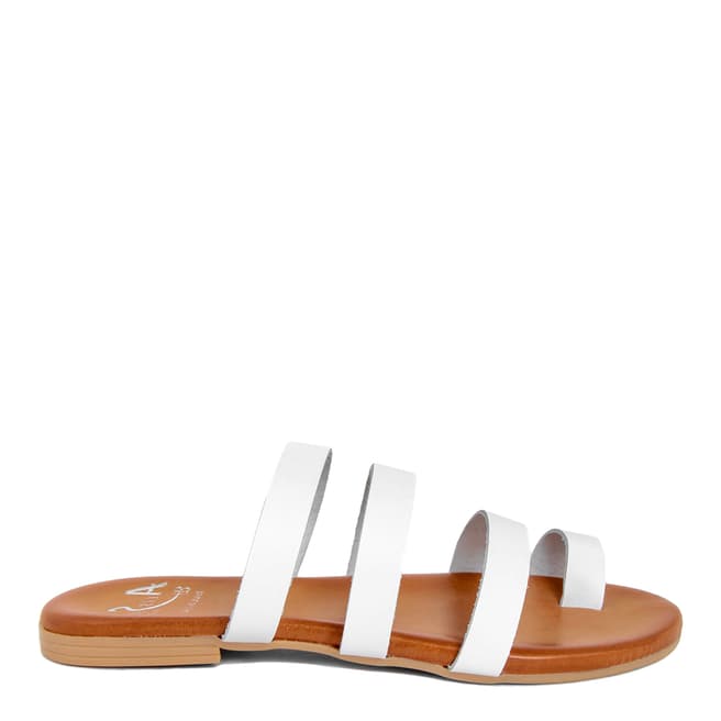 Alissa Shoes White Toe Loop Mule Sandal
