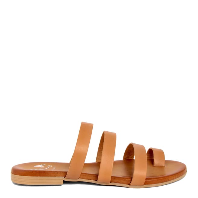 Alissa Shoes Tan Toe Loop Mule Sandal