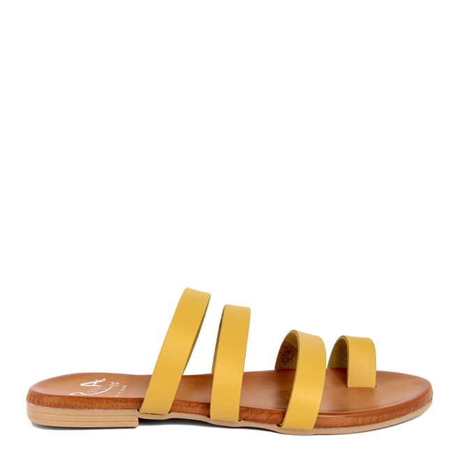 Alissa Shoes Yellow Toe Loop Mule Sandal