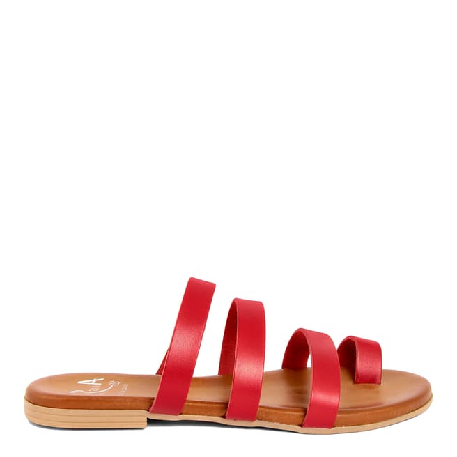 Alissa Shoes Red Toe Loop Mule Sandal