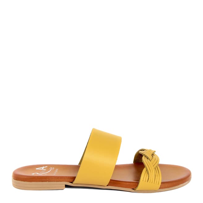 Alissa Shoes Yellow Leather Mule Sandal