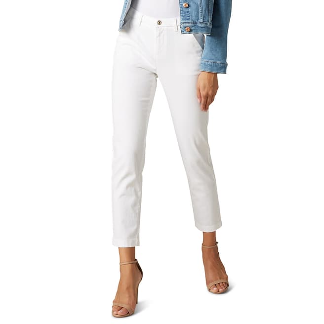 7 For All Mankind White Modal Twill Stretch Chinos