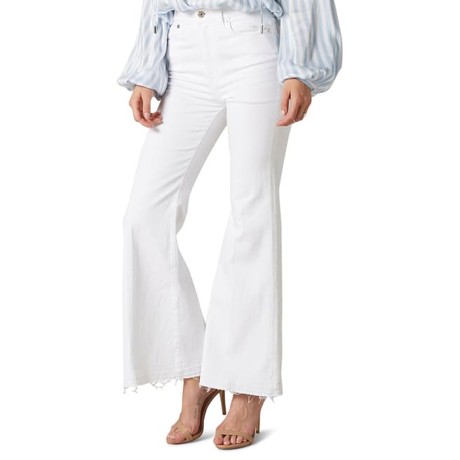 7 For All Mankind White Flare Stretch Jeans