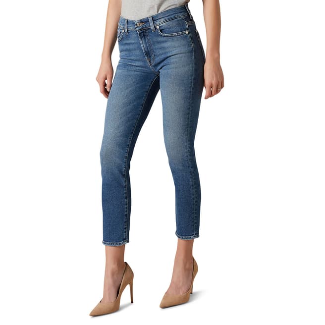 7 For All Mankind Blue Roxanne Luxe Stretch Jeans