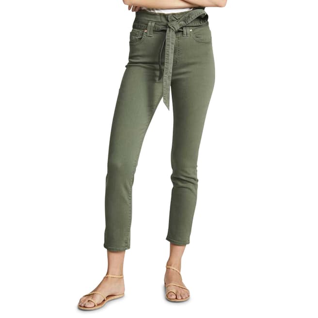 7 For All Mankind Khaki Paperbag Stretch Jeans
