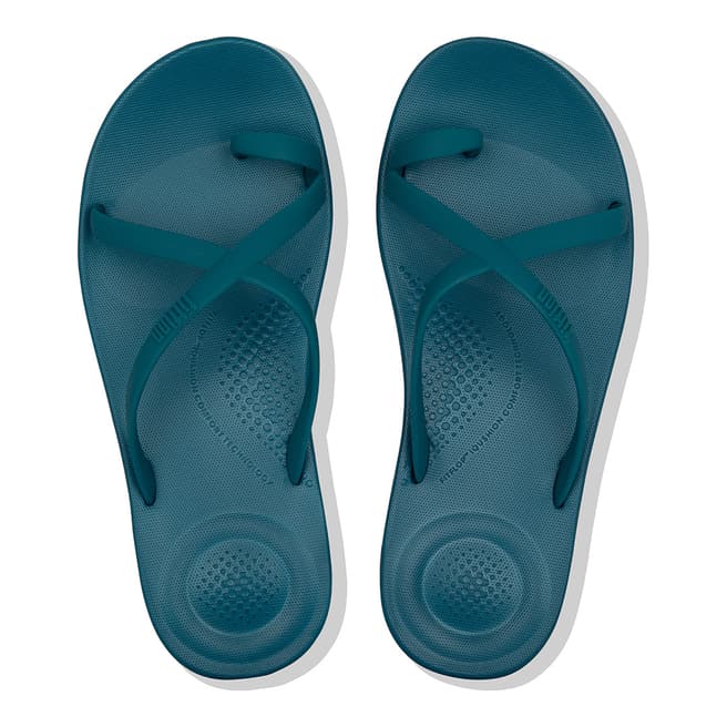 FitFlop Sea Blue Iqushion Wave Cross Slides