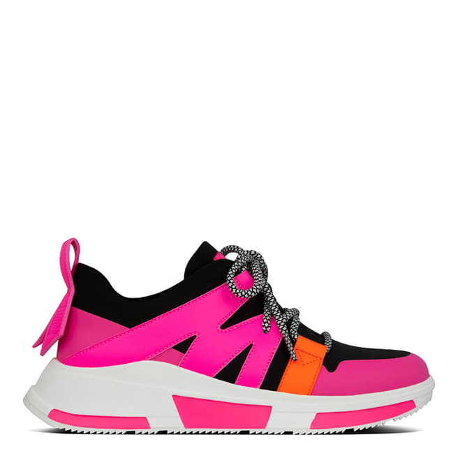FitFlop Black/Pink Mix Carita Neon Sneakers