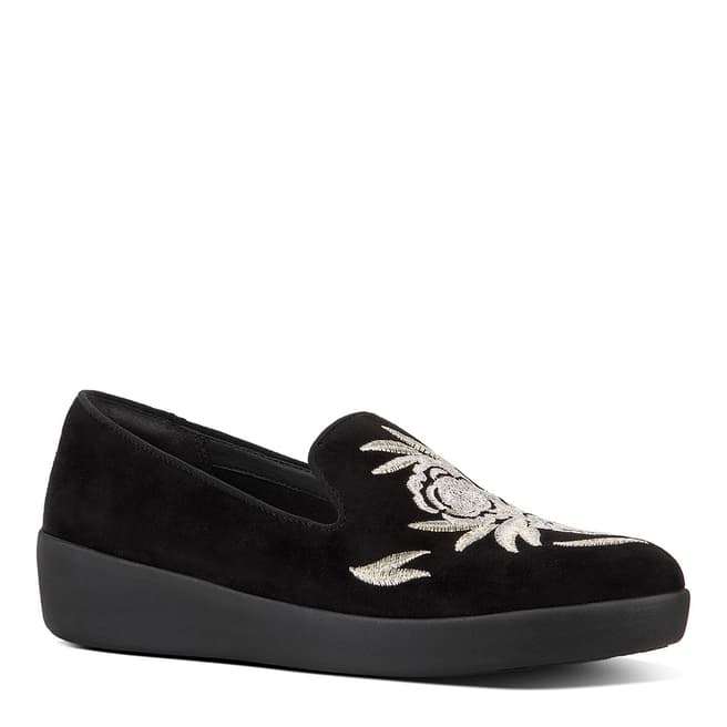 FitFlop Black Audrey Baroque Smoking Loafers