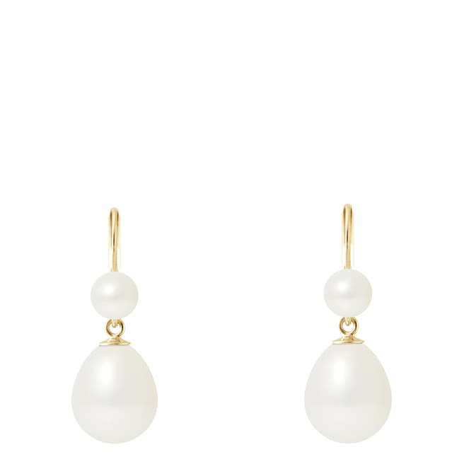 Mitzuko Natural White Pearl Earrings 9-10mm
