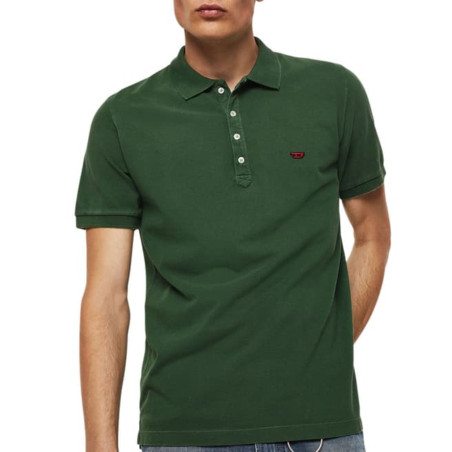 Diesel Olive Night Cotton Polo Shirt