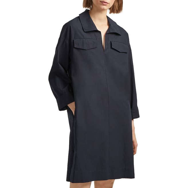 French Connection Navy Briella Cotton Shirt Dress