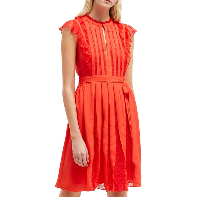 French Connection Bright Red Eva Solid Dress
