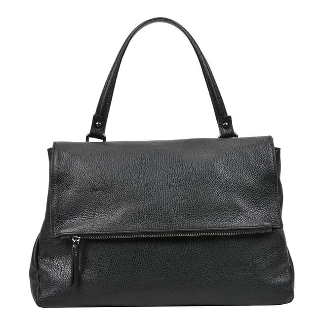 Carla Ferreri Black Leather Shoulder Bag