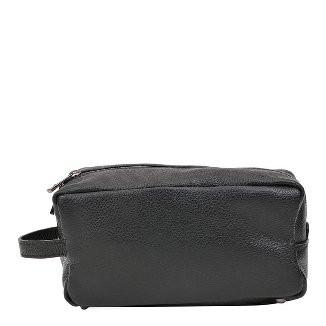 Carla Ferreri Black Leather Cosmetic Bag
