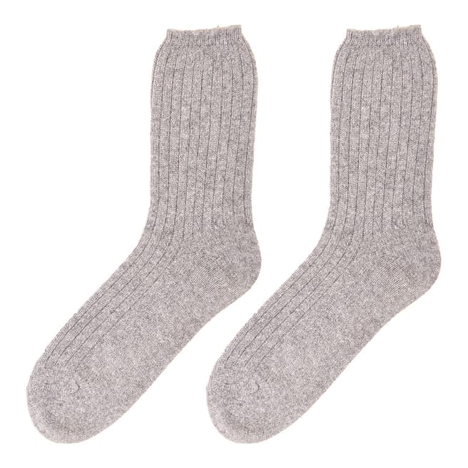 N°· Eleven Grey Cashmere Ribbed Bed Socks