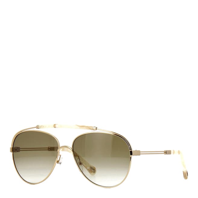 Chloe Unisex Gold Chloe Sunglasses 59mm
