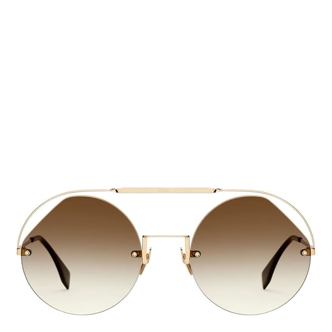 Fendi Women's Gold/Brown Fendi Sunglasses 56mm