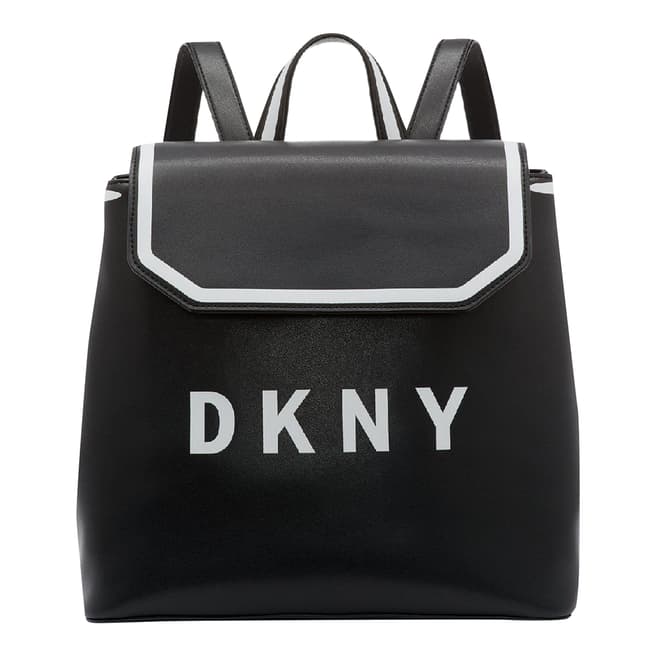 DKNY Black Gold Jade Medium Flap Backpack