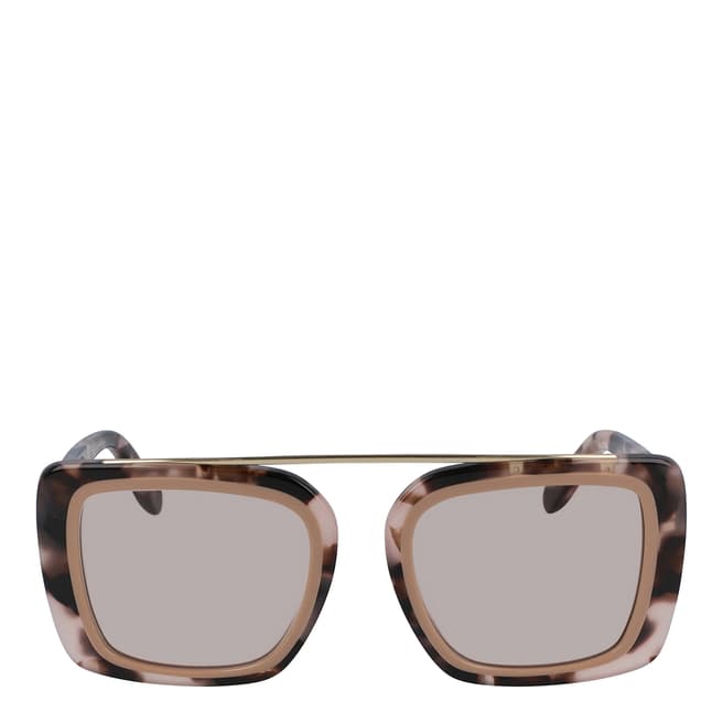 Ferragamo Rose Modified Rectangle Sunglasses