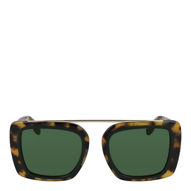 Ferragamo Vintage Tortoise Modified Rectangle Sunglasses