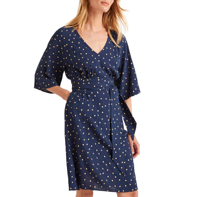 Boden Navy Dominique Belted Dress