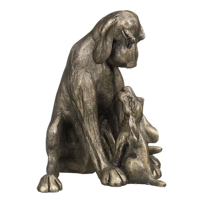 Frith Sculpture Amber & Pup Bronze Sculpture By Harriet Dunn