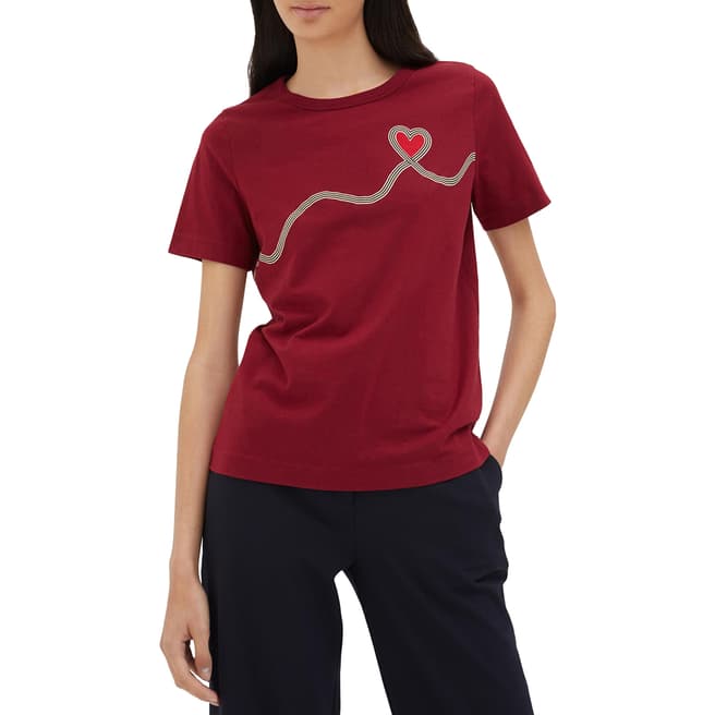 Chinti and Parker Berry Anni Heart Cotton T-Shirt