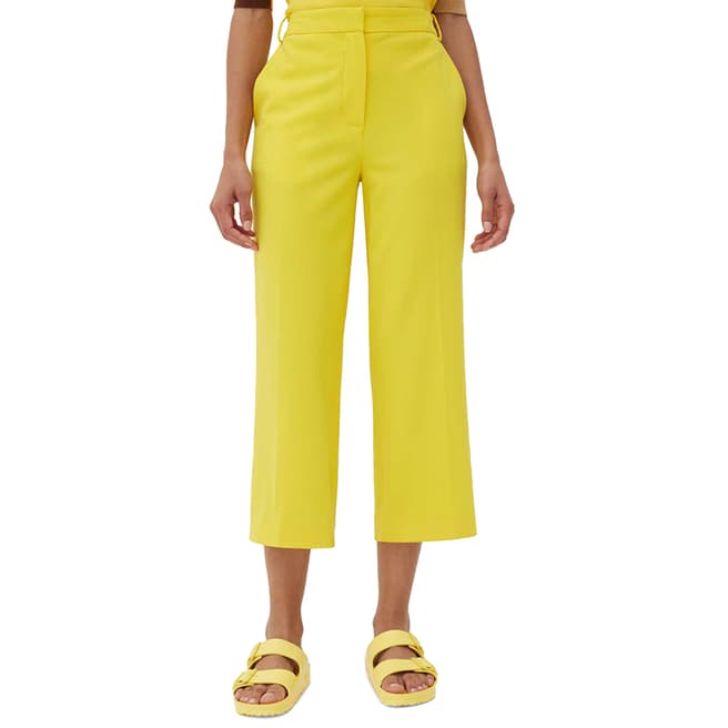 Chinti and Parker Yellow Cropped Wool Blend Trouser