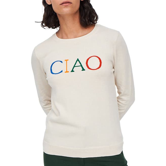 Chinti and Parker Cream/Multi Cotton Ciao Sweater