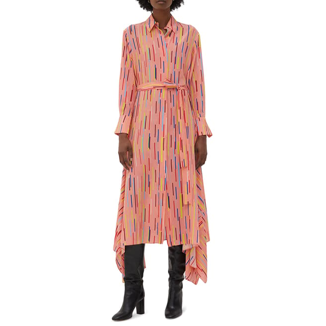 Chinti and Parker Dusty Rose Verticals Silk Dress