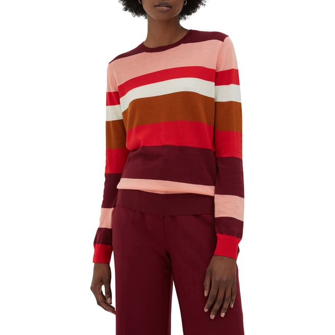 Chinti and Parker Berry/Multi Cashmere/Wool Blend Sweater