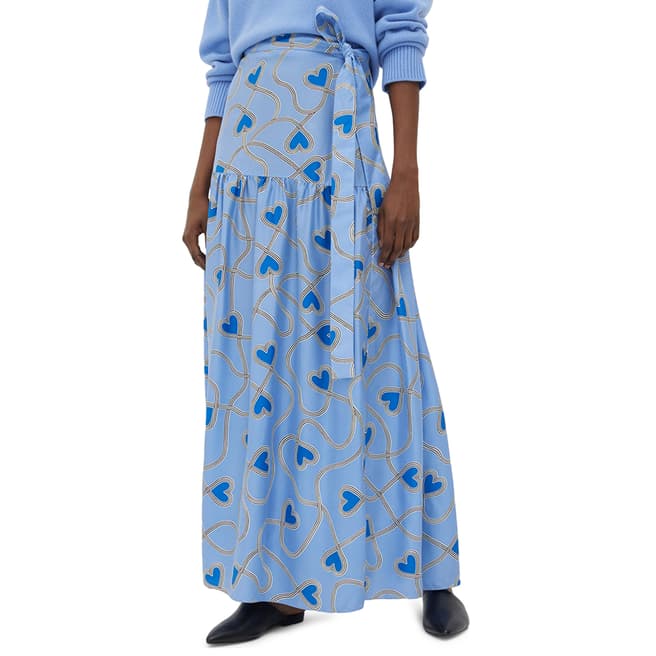 Chinti and Parker Sky Blue Anni Heart Skirt