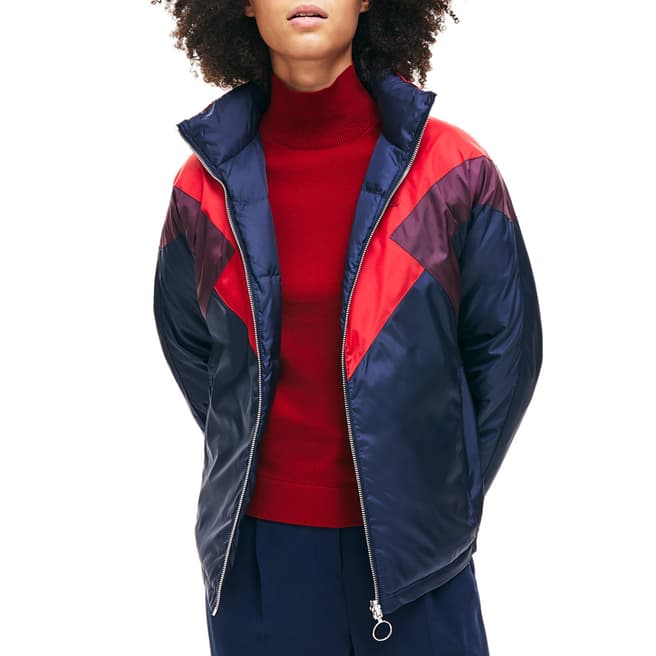 Lacoste Navy/Red Reversible Quilted Jacket