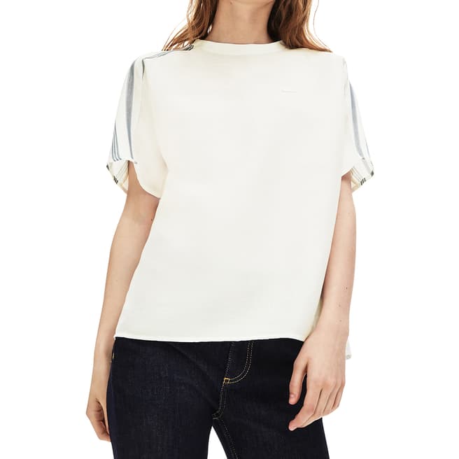 Lacoste Ivory Branded Cotton Top